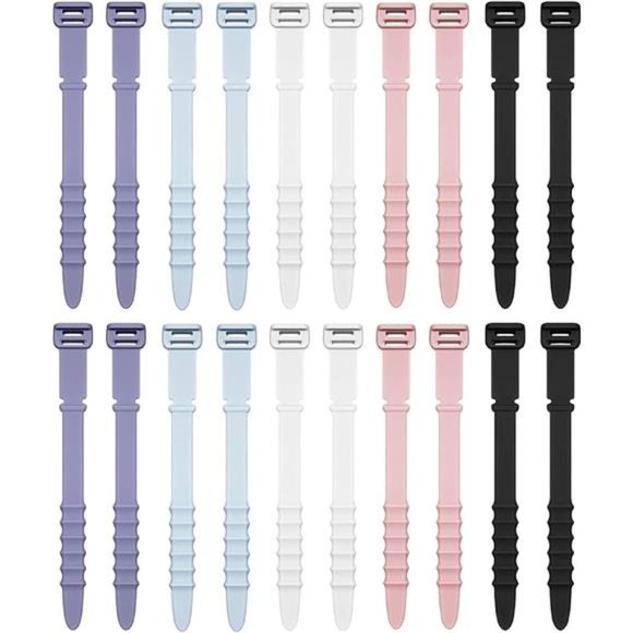 Silicone Zip Ties, Reusable Zip Ties, 20pcs Rubber Cable Ties Straps for Wire - Picture 6 of 6